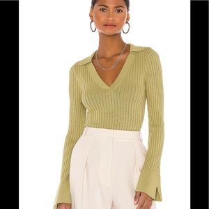 Revolve Tularosa Femme Rib Henley Sage Green Size Extra Small